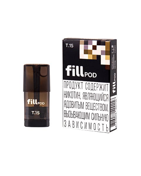 Одноразовый картридж с жидкостью для электронных систем курения fill POD - Молочный Табак  ( T15 ) ( 1.8 мл. Крепость 17 ± 3 мг )