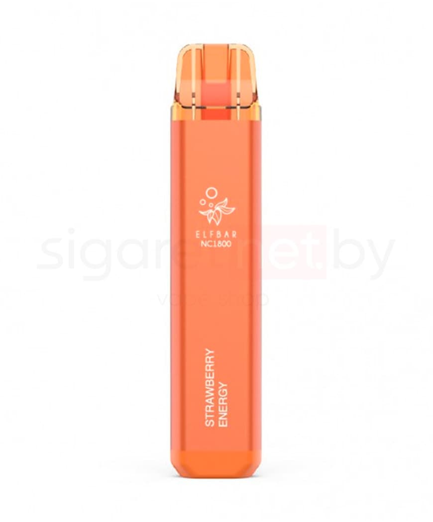 Электронная система курения ( одноразовая ) Elf Bar NC 1800 - 950 mAh - Клубника Энергетик ( 6 мл. Крепость 20 мг\ мл )