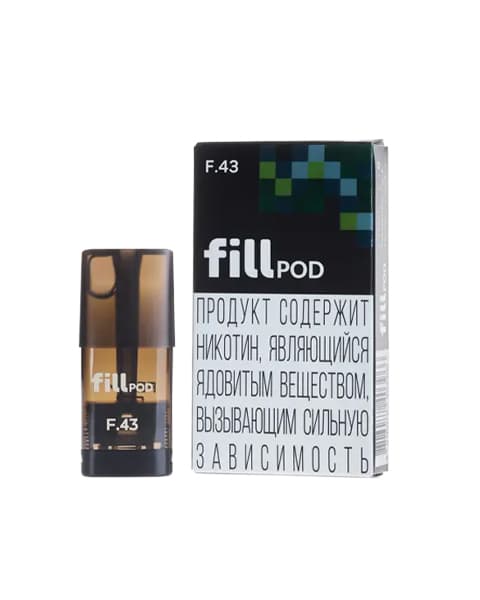 Заправленный картридж fill POD - Черная Смородина Хвоя ( F43 ) ( 1.8 мл. Крепость 17 ± 3 мг )