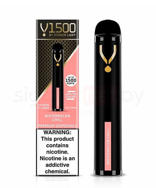 Электронная система курения ( одноразовая ) Dinner Lady 1500 - 650 mAh - Watermelon Chill ( 4 мл. Крепость 20 мг\ мл )