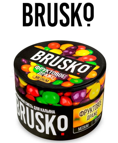 Бестабачная смесь для кальянов BRUSKO ( Фруктовое Драже ) 50 г ( STRONG )