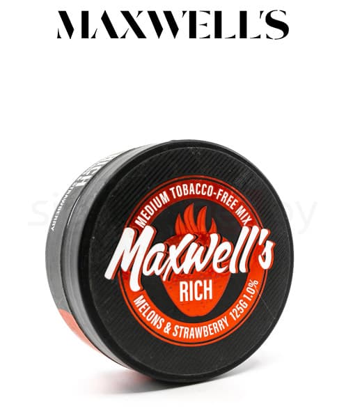 Бестабачная смесь для кальянов Maxwells - Rich ( Дыня и Клубника ) 125 г ( Medium 1% )