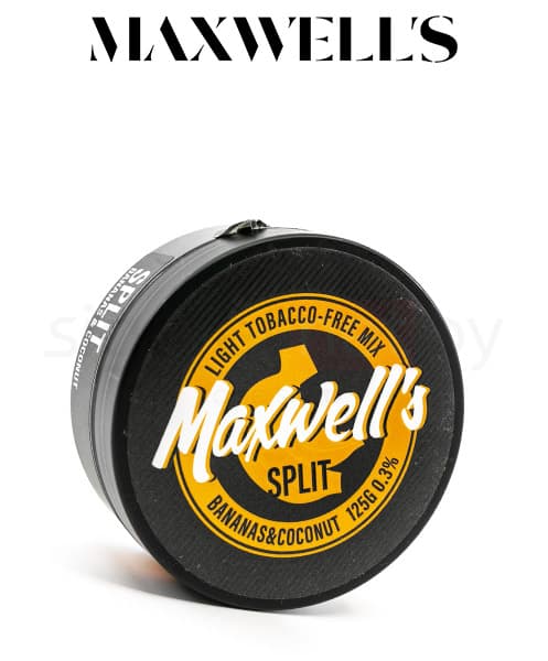 Бестабачная смесь для кальянов Maxwells - Split ( Бананы и Кокосы ) 125 г ( Light 0,3% )