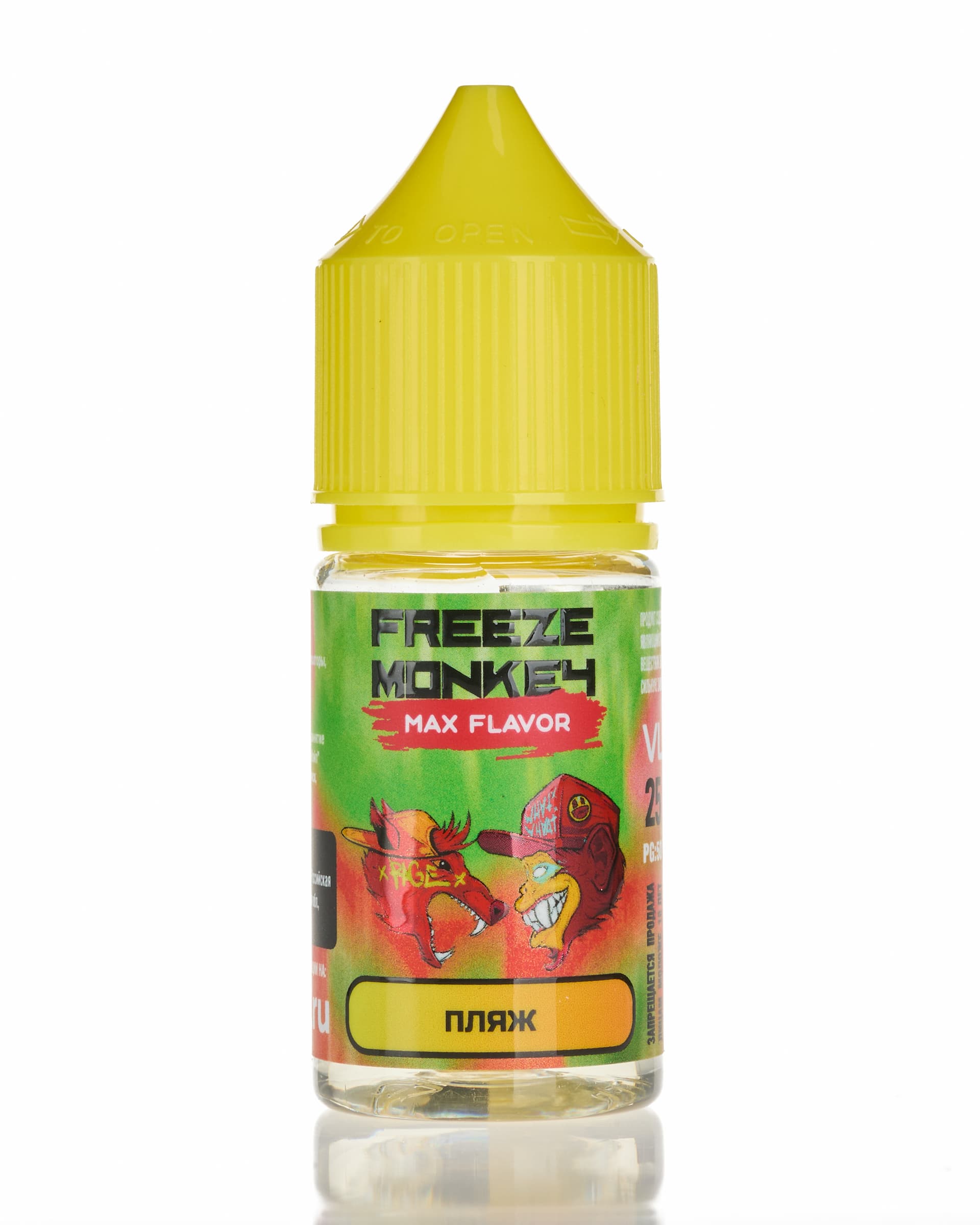Жидкость Freeze Monkey MAX FLAVOR SALT - Пляж 25 мл ( 15 ± 3 мг ) ( Лимонад Клубника Базилик )