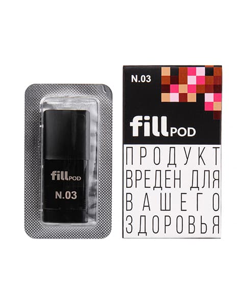 Одноразовый картридж с жидкостью для электронных систем курения fill POD - Кола с Вишней ( N03 ) ( 1.8 мл. Крепость 17 ± 3 мг )