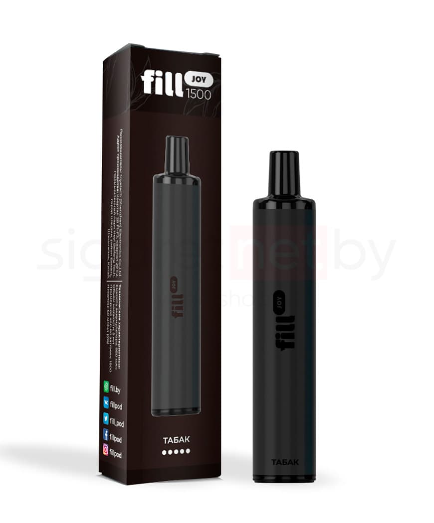 Электронная система курения ( одноразовая ) Fill JOY 1500 - 950 mAh - Табак ( 5 мл. Крепость 30 мг\ мл )