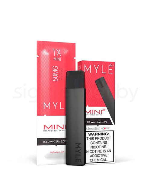 Одноразовая электронная сигарета MYLE Mini 2 ( Ледяной Арбуз ) крепость 50 мг. ( ~240 затяжек приблизительно )