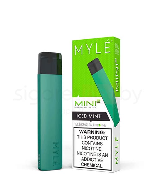 Одноразовая электронная сигарета MYLE Mini 2 ( Ледяная Мята ) крепость 50 мг. ( ~240 затяжек приблизительно )