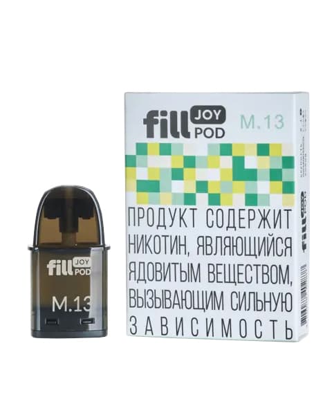 Одноразовый картридж с жидкостью для электронных систем курения fill JOY POD - Лимон Мята ( M13 ) ( 2 мл. Крепость 17 ± 3 мг )