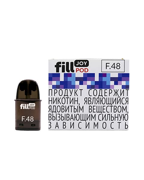 Одноразовый картридж с жидкостью для электронных систем курения fill JOY POD - Черника ( F48 ) ( 2 мл. Крепость 17 ± 3 мг )