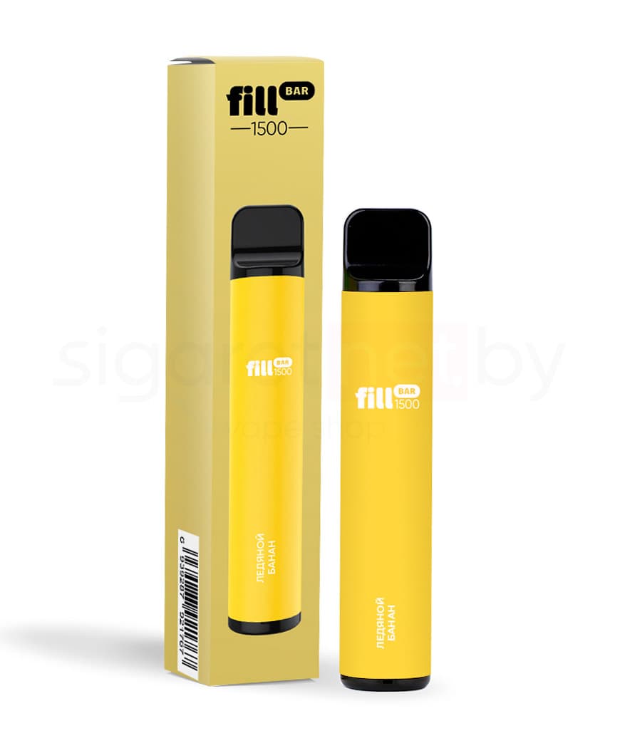 Электронная система курения ( одноразовая ) Fill Bar 1500 - 850 mAh - Ледяной Банан ( 4,8 мл. Крепость 50 мг\ мл )
