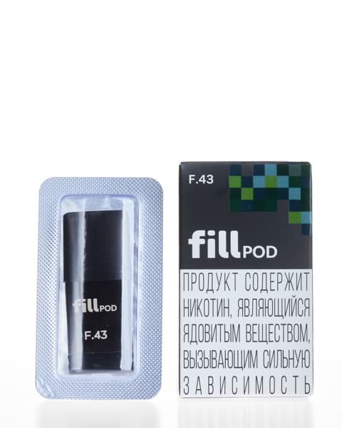Заправленный картридж fill POD - Черная Смородина Хвоя ( F43 ) ( 1.8 мл. Крепость 17 ± 3 мг )