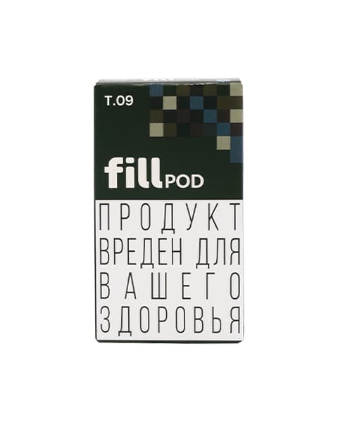 Одноразовый картридж с жидкостью для электронных систем курения fill POD - Сигарный Табак ( T09 ) ( 1.8 мл. Крепость 17 ± 3 мг )