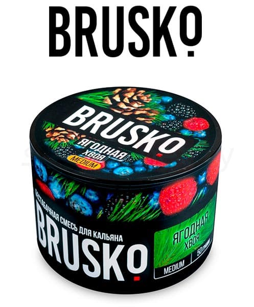 Бестабачная смесь для кальянов BRUSKO ( Ягодная Хвоя ) 50 г ( STRONG )