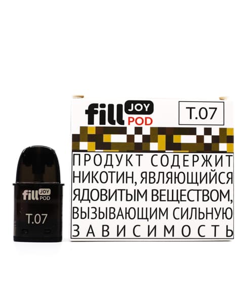 Одноразовый картридж с жидкостью для электронных систем курения fill JOY POD - Табак ( T07 ) ( 2 мл. Крепость 17 ± 3 мг )