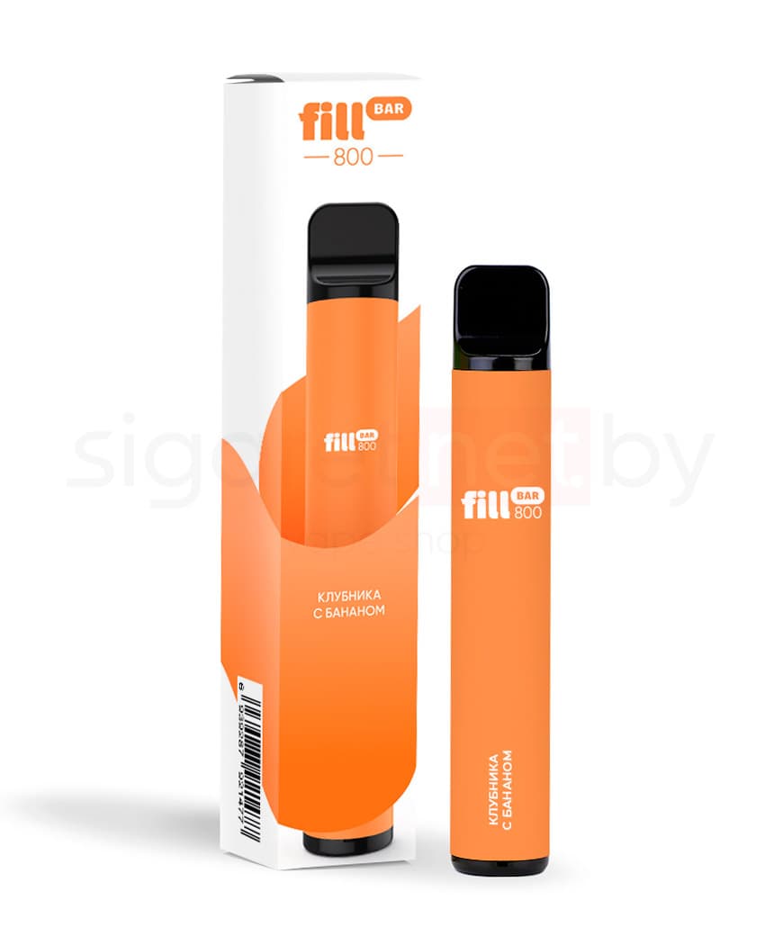 Электронная система курения ( одноразовая ) Fill Bar 800 - 550 mAh - Клубника с Бананом ( 3,2 мл. Крепость 50 мг\ мл )