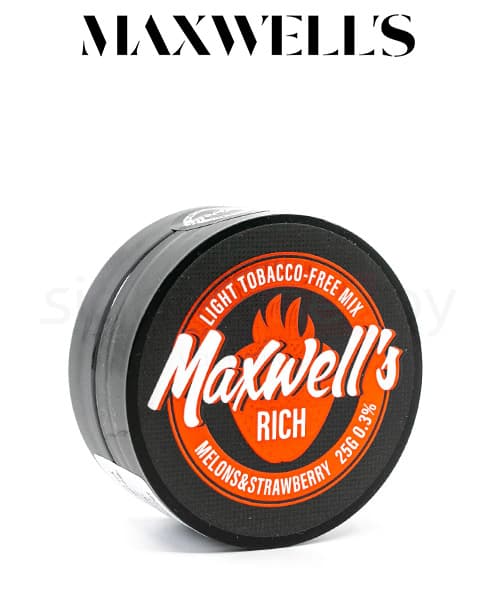 Бестабачная смесь для кальянов Maxwells - Rich ( Дыня и Клубника ) 25 г ( Light 0,3% )