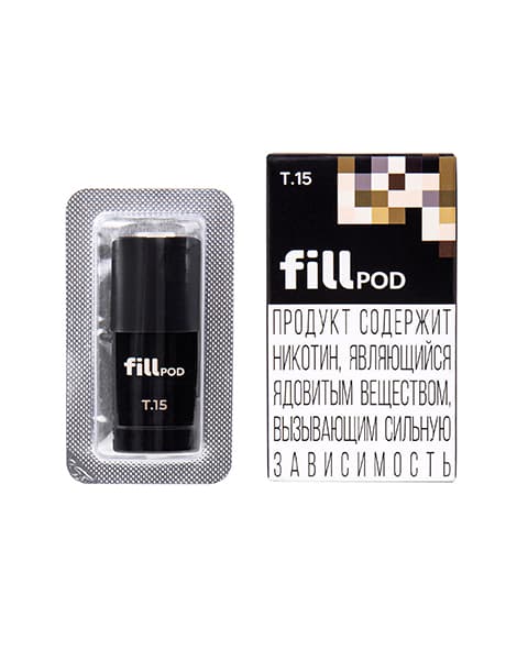 Одноразовый картридж с жидкостью для электронных систем курения fill POD - Молочный Табак  ( T15 ) ( 1.8 мл. Крепость 17 ± 3 мг )