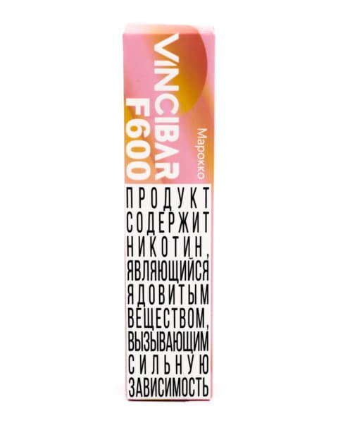 Электронная система курения ( одноразовая ) Vinci Bar F600 - 400 mAh - Яблоко Персик ( Марокко ) ( 2 мл. Крепость 17 ± 3 мг\ мл )
