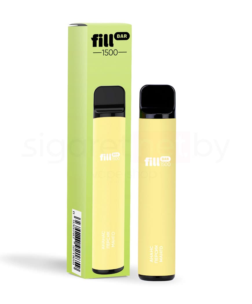 Электронная система курения ( одноразовая ) Fill Bar 1500 - 850 mAh - Ананас, Персик, Манго ( 4,8 мл. Крепость 50 мг\ мл )