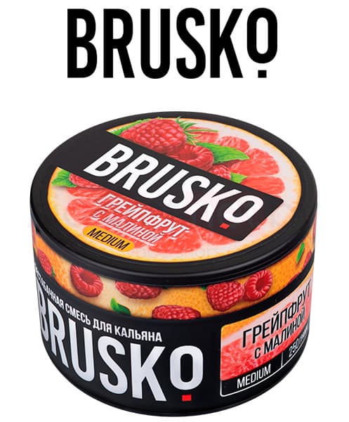 Бестабачная смесь для кальянов BRUSKO ( Грейпфрут с Малиной ) 250 г ( MEDIUM )