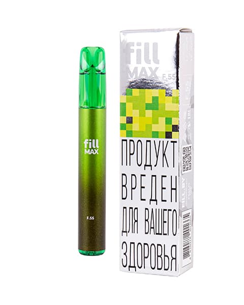 Электронная система курения ( одноразовая ) fill MAX - 550 mAh - Зеленый Виноград ( F55 ) ( 2 мл. Крепость 17 ± 3 мг\ мл )