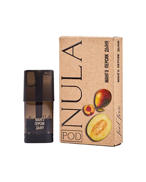 Одноразовый картридж с жидкостью для электронных систем курения Nula POD - Манго Персик Дыня ( 1.8 мл. 0 мг )