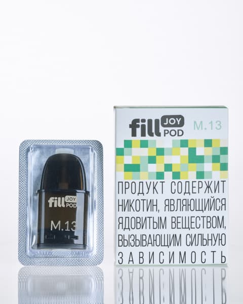 Одноразовый картридж с жидкостью для электронных систем курения fill JOY POD - Лимон Мята ( M13 ) ( 2 мл. Крепость 17 ± 3 мг )