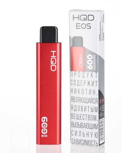 Одноразка HQD EOS 600 - 350 mAh - Ледяной Арбуз ( Maroon ) ( 2 мл. Крепость 17 ± 3 мг\ мл )