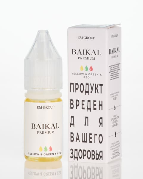 Жидкость BAIKAL - Yellow Green Red 10 мл ( 17 ± 3 мг ) ( Кола Можжевельник Лимон )