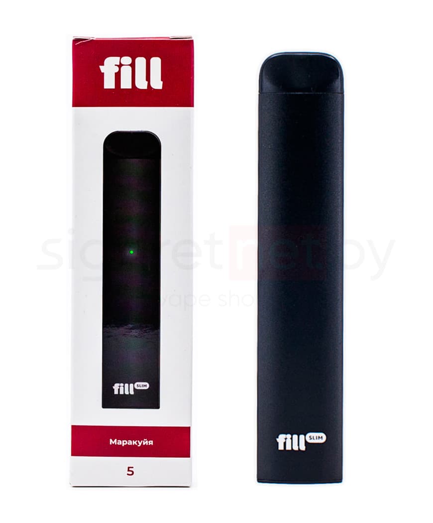 Одноразовая электронная сигарета FILL SLIM  - 280mAh ( 1,8 Ом \ 1,5 мл. ) Маракуйя ( крепость 50 мг. \ мл. )