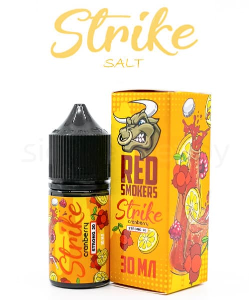 Жидкость RED SMOKERS STRIKE SALT - CRANBERRY ( Клюква ) 30 мл ( 20 мг ) STRONG