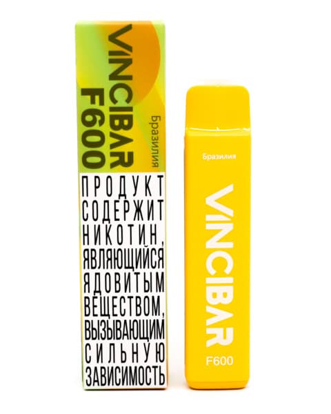 Электронная система курения ( одноразовая ) Vinci Bar F600 - 400 mAh - Ананас Манго ( Бразилия ) ( 2 мл. Крепость 17 ± 3 мг\ мл )