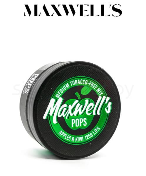 Бестабачная смесь для кальянов Maxwells - Pops ( Яблоко и Киви ) 125 г ( Medium 1% )