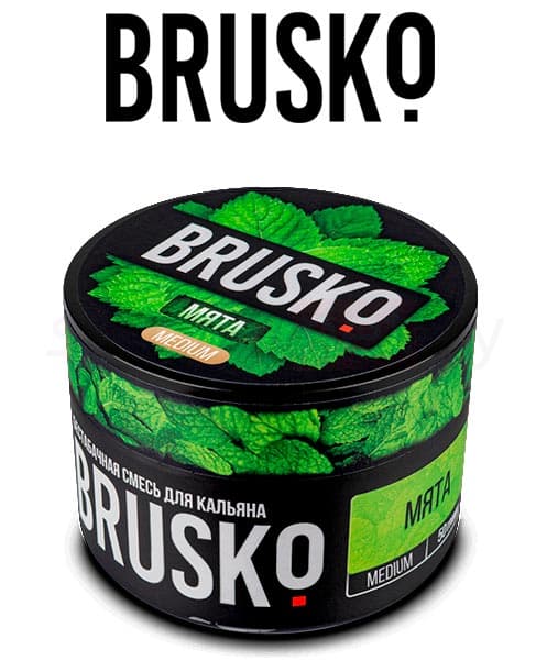 Бестабачная смесь для кальянов BRUSKO ( Мята ) 50 г ( STRONG )