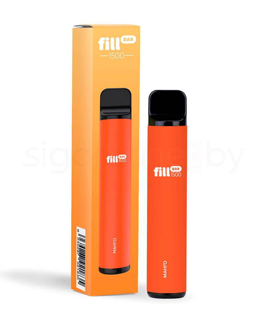 Электронная система курения ( одноразовая ) Fill Bar 1500 - 850 mAh - Манго ( 4,8 мл. Крепость 50 мг\ мл )