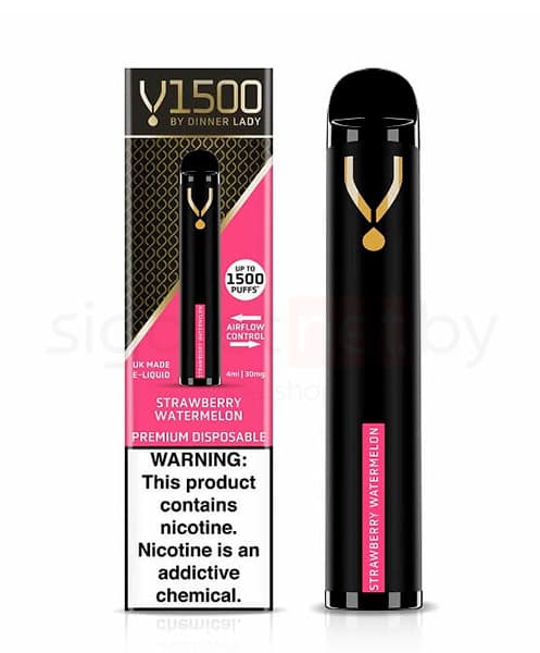 Электронная система курения ( одноразовая ) Dinner Lady 1500 - 650 mAh - Strawberry Watermelon ( 4 мл. Крепость 20 мг\ мл )