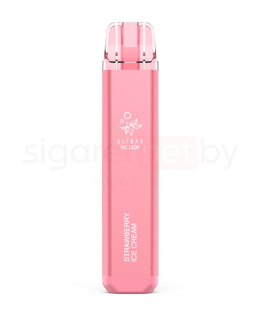 Электронная система курения ( одноразовая ) Elf Bar NC 1800 - 950 mAh - Клубничное Мороженое ( 6 мл. Крепость 20 мг\ мл )