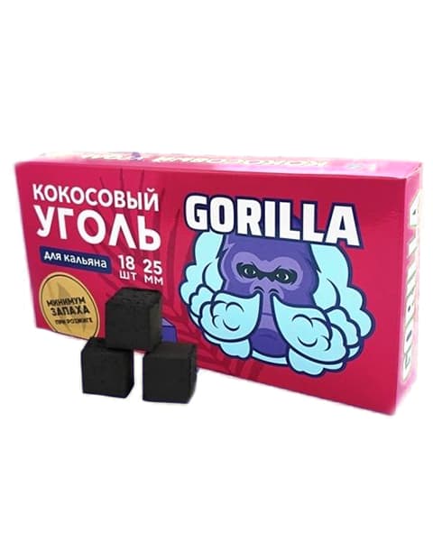 Уголь Кокосовый Gorilla 25 мм (упаковка по 18 кубиков)