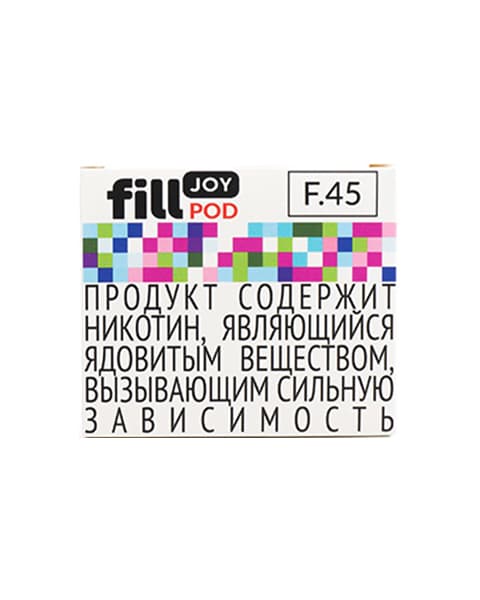 Одноразовый картридж с жидкостью для электронных систем курения fill JOY POD - Лесная Ягода - Хвойный Ментол ( F45 ) ( 2 мл. Крепость 17 ± 3 мг )