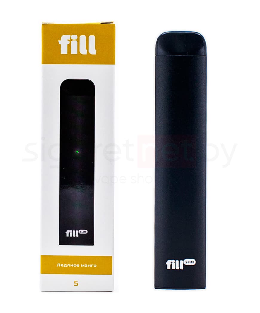 Одноразовая электронная сигарета FILL SLIM  - 280mAh ( 1,8 Ом \ 1,5 мл. ) Ледяной Манго ( крепость 50 мг. \ мл. )
