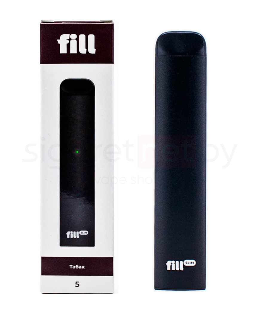 Одноразовая электронная сигарета FILL SLIM  - 280mAh ( 1,8 Ом \ 1,5 мл. ) Табачный вкус ( крепость 50 мг. \ мл. )