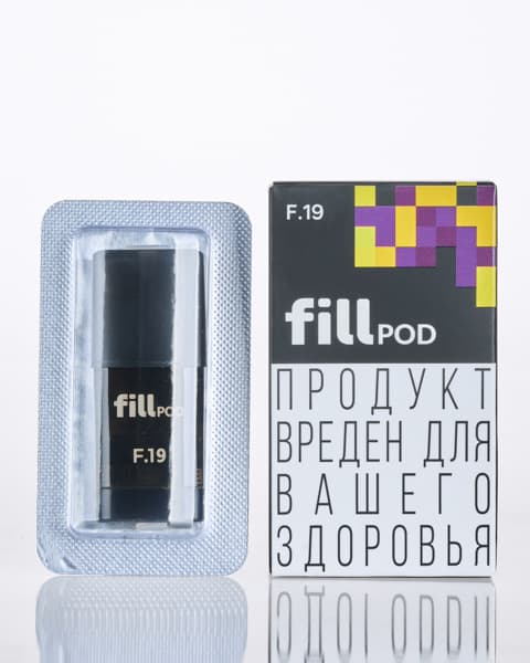 Одноразовый картридж с жидкостью для электронных систем курения fill POD - Виноград Дыня ( F19 ) ( 1.8 мл. Крепость 17 ± 3 мг )