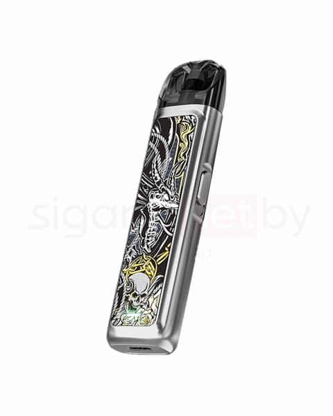 Стартовый комплект Lost Vape Ursa Nano Pod 800 mAh - 2.5 мл. ( Серебристый с Рисунком ) Skull &amp; Roses