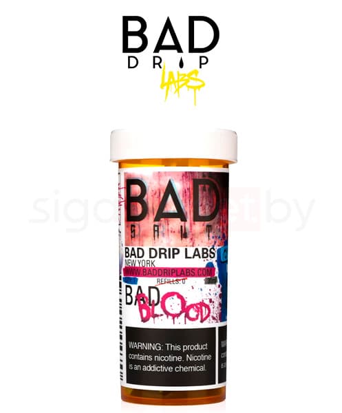 Жидкость Bad Drip SALT - Bad Blood ( Нежный Черничный Йогурт с Сочным Гранатом + Ваниль ) 30 мл ( 20 мг )