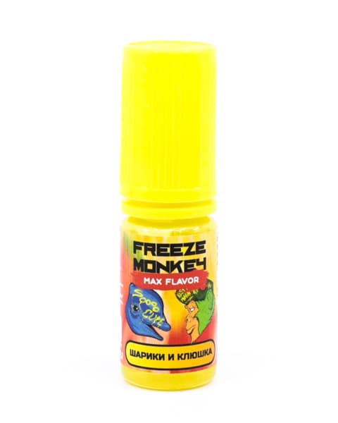 Жидкость Freeze Monkey MAX FLAVOR SALT - Шарики и Клюшка 10 мл ( 15 ± 3 мг ) ( Банан Клубника )