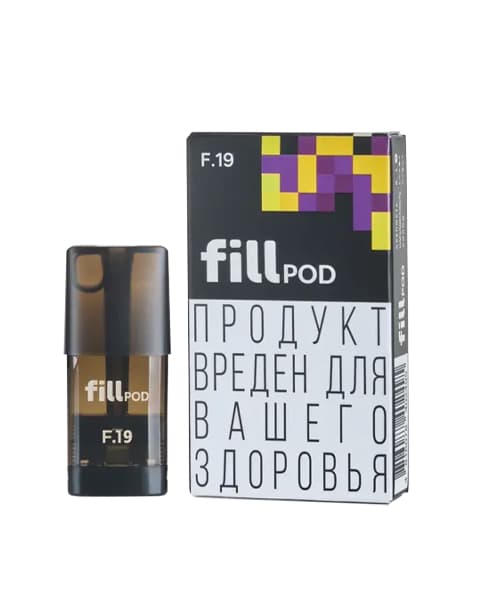 Одноразовый картридж с жидкостью для электронных систем курения fill POD - Виноград Дыня ( F19 ) ( 1.8 мл. Крепость 17 ± 3 мг )