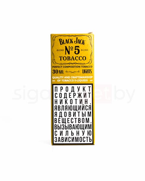 Жидкость BLACK JACK №5 30 мл ( 10 ± 1 мг ) ( LIGHTS ) ( Перечный Табак )