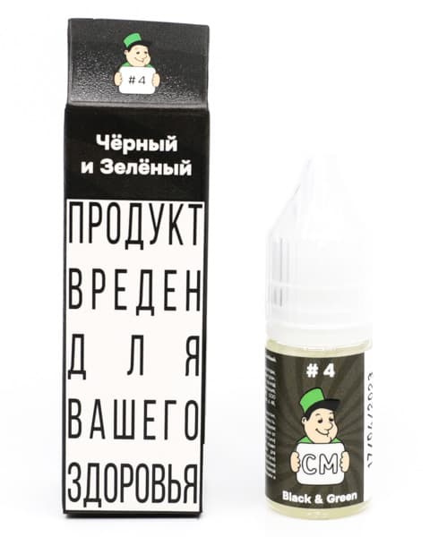 Жидкость CM - #4 Черный &amp; Зеленый 10 мл ( 15 ± 3 мг ) ( Лимонад Байкал с Пихтой )