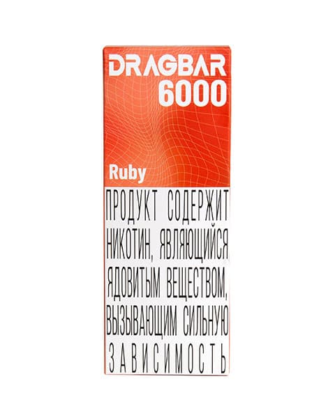 Комплект электронной системы курения ( многоразовая ) DRAGBAR 6000 - 650 mAh - Арбуз ( Ruby ) ( 2 + 10 мл. Крепость 17 ± 3 мг\ мл )